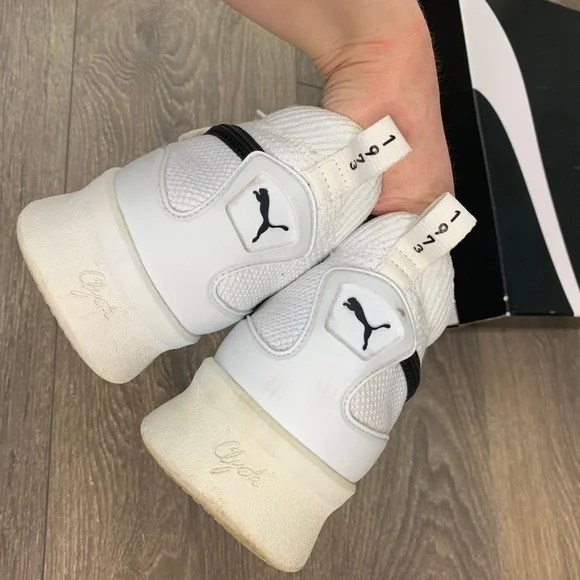 Puma Clyde Court GW Jr Running Shoes Knit Sneakers White Black Size 6.5 - Picture 10 of 14